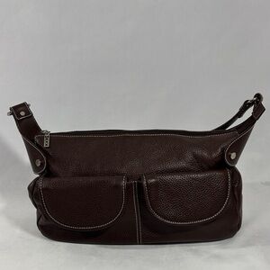 Maxx New York Brown Leather Shoulder Bag**
